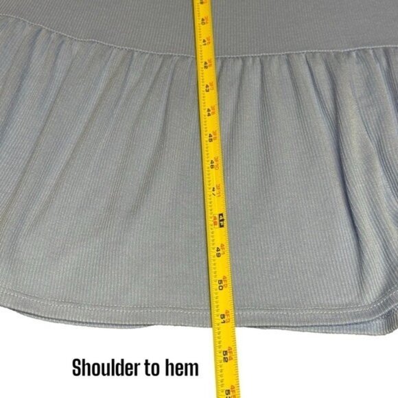 See You Monday Blue Ribbed Maxi Dress Babydoll Summer Coastal Resort Travel XL - Picture 11 of 11